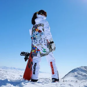New Winter Outdoor Oversized Skiing Suit Men Women Windproof Waterproof Jacket Detachable Snow Pants Snowboard Sports Skiing Set