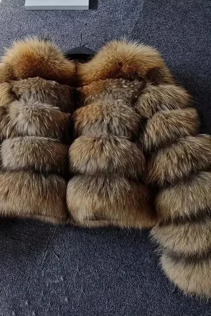 2024 Faux Raccoon Fur Coat Women Jacket Luxury Coat Women Winter Fluffy Jacket Thick Warm Furry Fur Outwear Faux Fur Coat